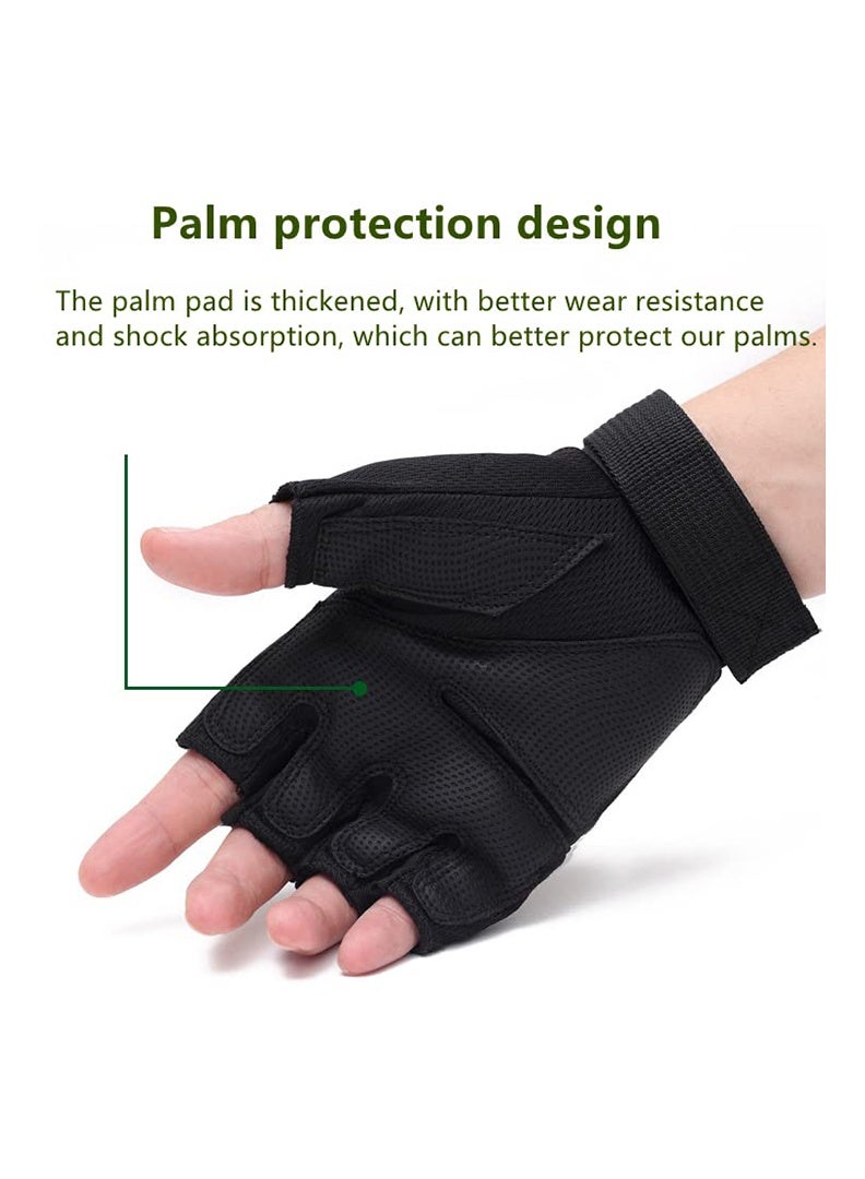 Auger Half Finger Cycling Gloves,Exercise Gloves,Gym Gloves for Men & Women,Fitness Anti-slip Training Gloves for Strength Training, Crossfit Training and Weight Sports, Shock Absorbing and Wear Resistant，Workout Gloves Tactical Combat Motorcycle Weight Lifting Gloves - Image 3